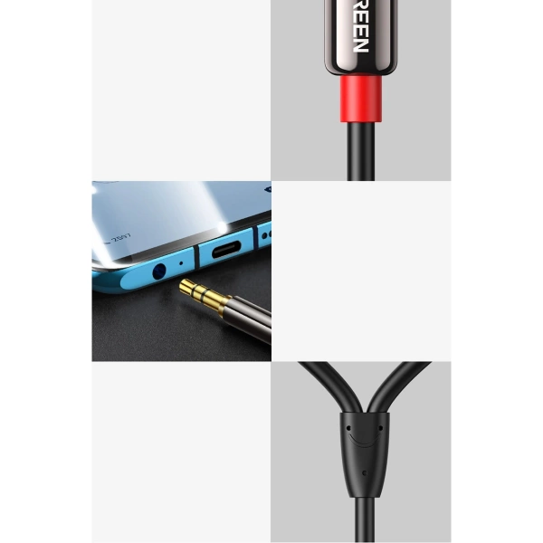 Ugreen AV116 10584 audio mini jack cable 3.5 mm (male) / 2RCA (male) 2m - black