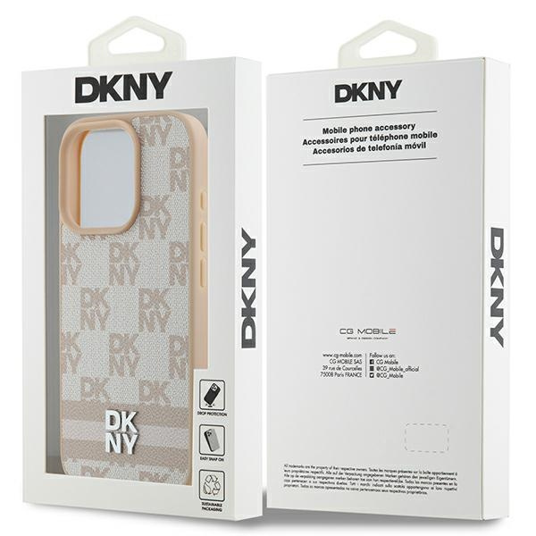 DKNY DKHCP16XPCPTSSP iPhone 16 Pro Max6.9" różowy/pink hardcase Checkered Pattern & Printed Stripes