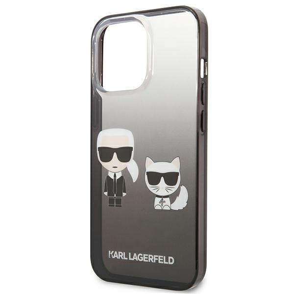 Etui Karl Lagerfeld Gradient Ikonik Karl&Choupette na iPhone 13 Pro / iPhone 13 - czarne