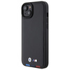 Etui BMW Leather Stamp Tricolor do iPhone 15 Plus - czarne