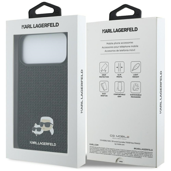 Etui Karl Lagerfeld Rhinestones Karl&Choupette Pin do iPhone 17 Pro Max czarny