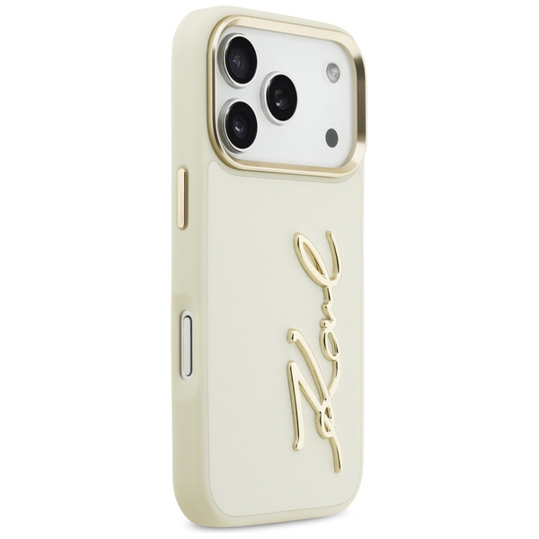 Etui Karl Lagerfeld Karl Script Logo do  iPhone 17 Pro beżowy
