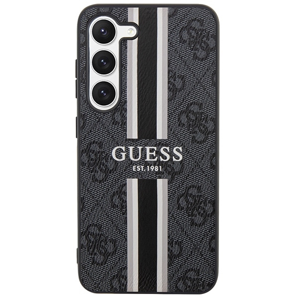 GUESS GUHCS23SP4RPSK S23 S911 CZARNY/BLACK HARDCASE 4G PRINTED STRIPE