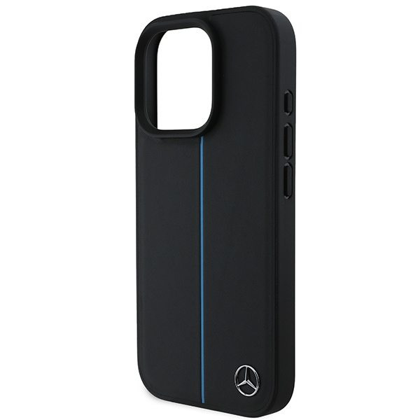 Mercedes MEHMP16L23RURBK iPhone 16 Pro  6.3" czarny/black hardcase MB Blue Line Leather MagSafe