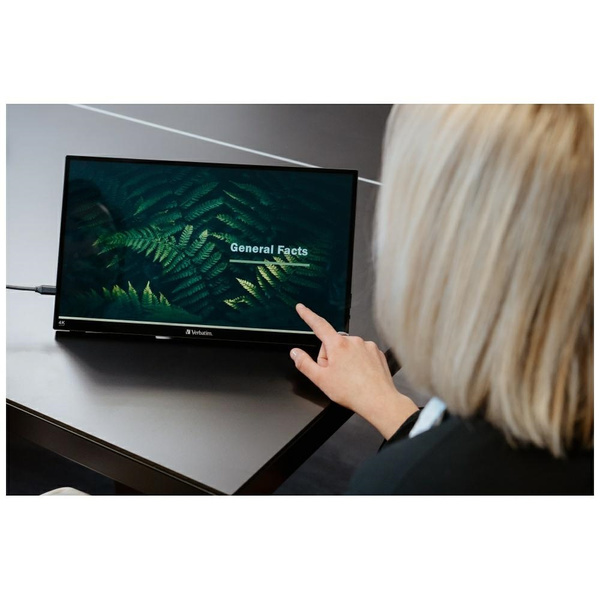 Verbatim Monitor przenośny dotykowy15.6" Ultra HD 4K czarny/black 32238