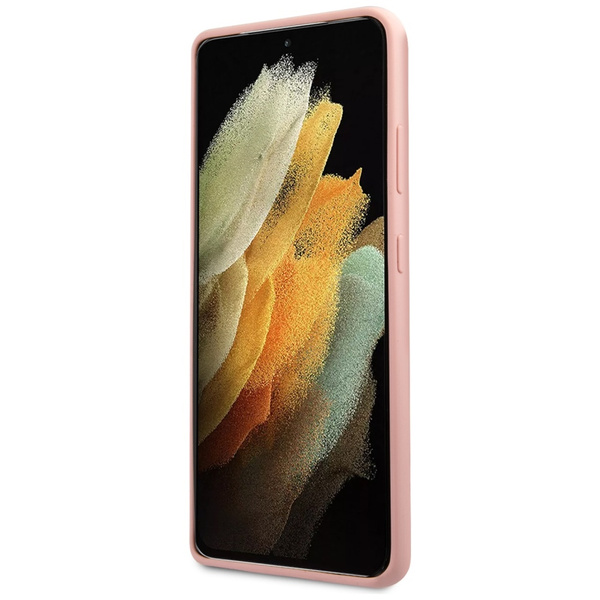 Guess GUHCS21LLSVSPI S21 Ultra G998różowy/pink hardcase Script Vintage