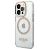 Guess GUHMP14XHTRMD iPhone 14 Pro Max6,7" złoty/gold hard case Metal Outline Magsafe