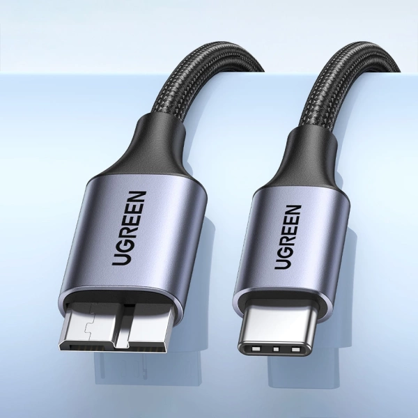Kabel USB C / micro USB-B 3.0 Ugreen US565 5Gb/s 3A 1m - szary