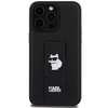 Karl Lagerfeld Gripstand Saffiano Choupette Pins Case for iPhone 13 Pro / 13 - Black