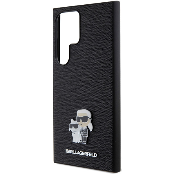 KARL LAGERFELD KLHCS24LPSAKCMPK S24 ULTRA S928 HARDCASE CZARNY/BLACK SAFFIANO KARL & CHUPETTE METAL PIN