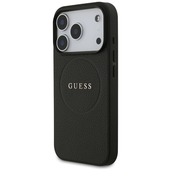 Etui Guess Grained Ring MagSafe do       iPhone 17 Pro czarny