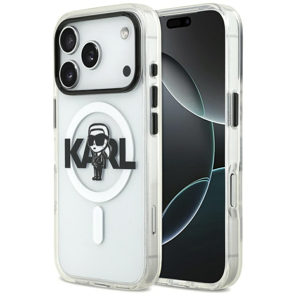 Etui Karl Lagerfeld IML Karl Sketch Logo MagSafe do iPhone 17 Pro przezroczysty