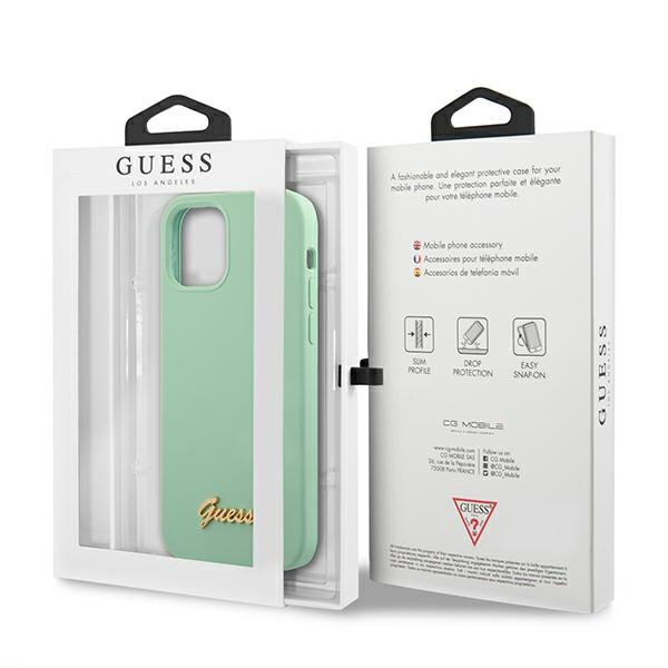 Guess GUHCP12MLSLMGGN iPhone12/12 Pro 6,1" zielony/green hardcase Metal Logo Script