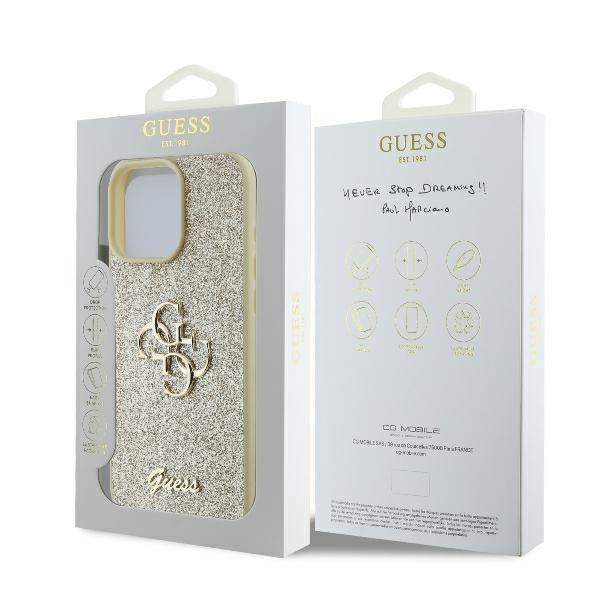 Guess GUHCP16LHG4SGD iPhone 16 Pro6.3" złoty/gold hardcase Fixed Glitter Big 4G