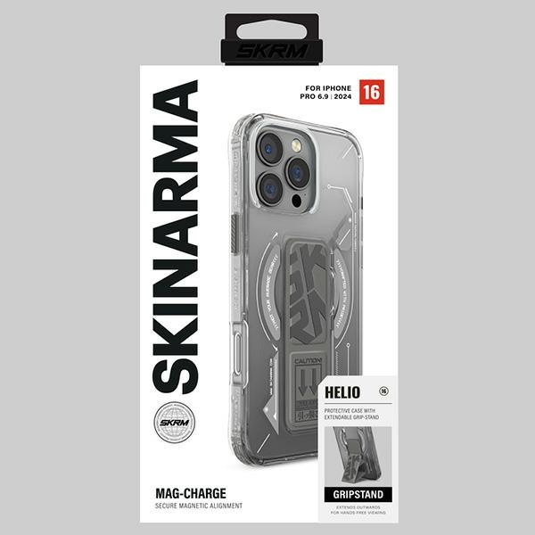 Skinarma etui Helio iPhone 16 Pro Max     6.9" Magnetic Charging + Grip Stand titanium