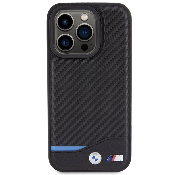 Etui BMW Leather Carbon na iPhone 15 Pro - czarne