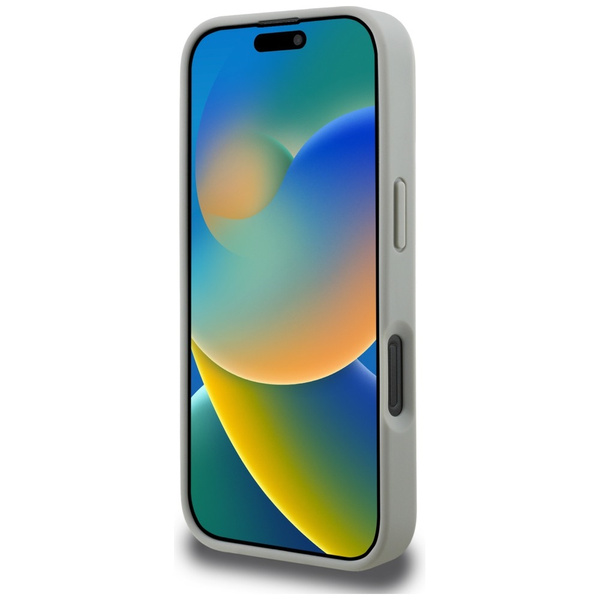 Etui Karl Lagerfeld Grained Pattern & Logo MagSafe do iPhone 16 Pro Max szary