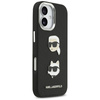 Etui Karl Lagerfeld FW Grained Karl &    Choupette Heads Pins & Logo do iPhone 17 czarny