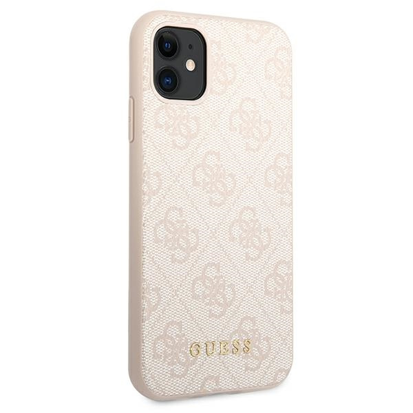 Guess GUHCN61G4GFPI iPhone 11 / Xr 6,1"różowy/pink hard case 4G Metal Gold Logo