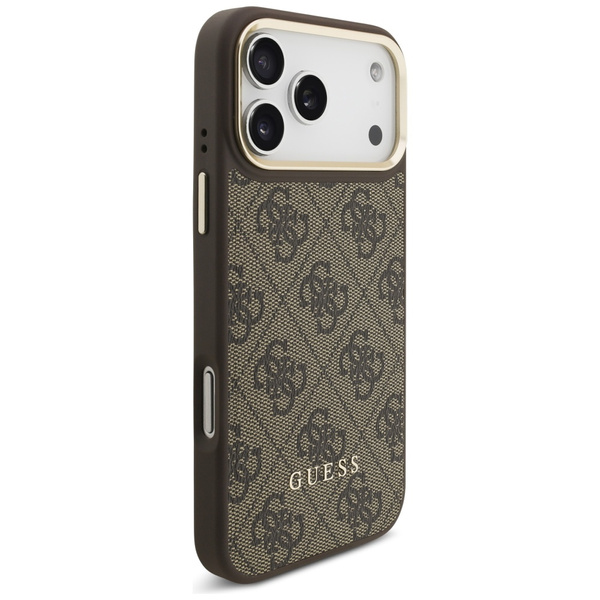 Etui Guess 4G z portfelem Magsafe do     iPhone 17 Pro Max brązowy