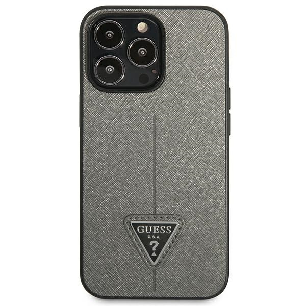 Guess GUHCP13XPSATLG iPhone 13 Pro Max6,7" srebrny/silver hardcase SaffianoTriangle Logo