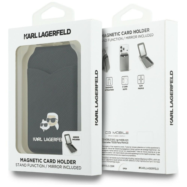 Portfel z lusterkiem Karl Lagerfeld      Stand Mirror MagSafe czarny