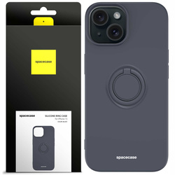 Spacecase Etui Silicone Ring iPhone 15 black