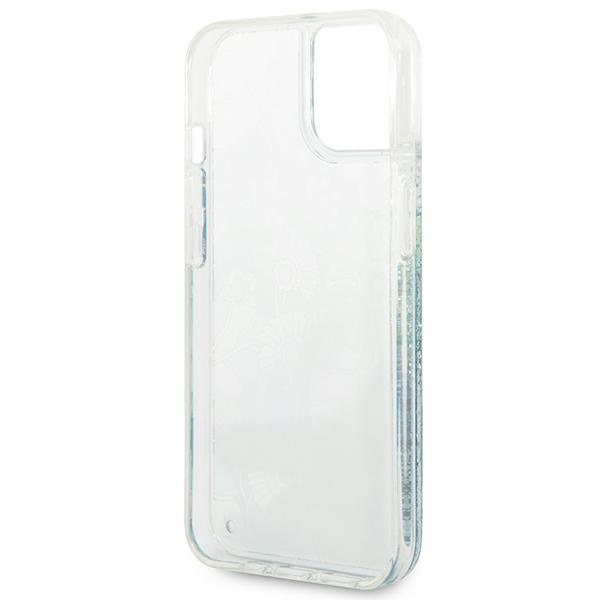 Guess GUHCP14SLFLSN iPhone 14 / 15 / 13 6.1" zielony/green hardcase Flower Liquid Glitter