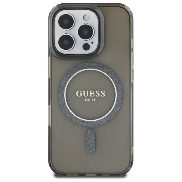 Guess GUHMP16XHFGEREK iPhone 16 Pro Max  6.9" czarny/black hardcase IML Glitter Circle MagSafe