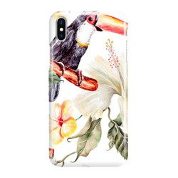 FUNNY CASE OVERPRINT TOUCAN AND FLOWER IPHONE X / IPHONE XS