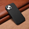 iCarer Litchi Premium Leather Case iPhone 14 Plus Magnetic Leather Case with MagSafe Black (WMI14220711-BK)