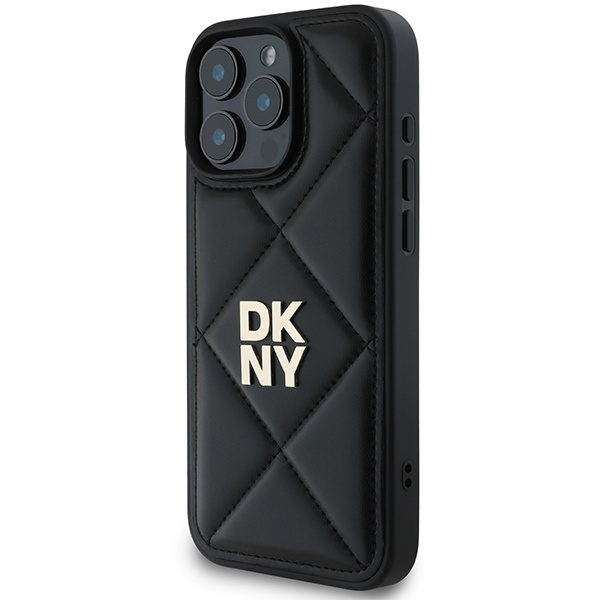 DKNY DKHCP16LPQDSLK iPhone 16 Pro 6.3"czarny/black Quilted Stack Logo