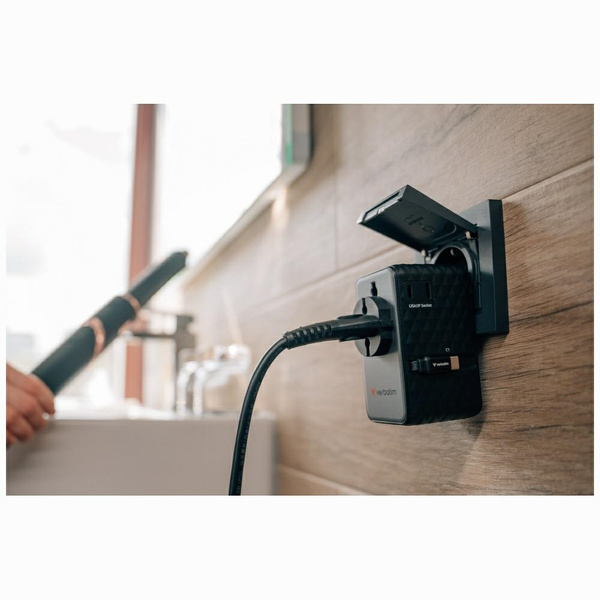 Verbatim Adapter podróżny EU/UK/US GaN   1xUSB-C/1xUSB-A/2xUSB-C PD 70W czarny 30186