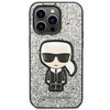 KARL LAGERFELD KLHCP14LGFKPG IPHONE 14 PRO 6,1" HARDCASE SREBRNY/SILVER GLITTER FLAKES IKONIK