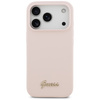 Etui Guess Silicone Script Metal Logo    MagSafe do iPhone 17 Pro różowy