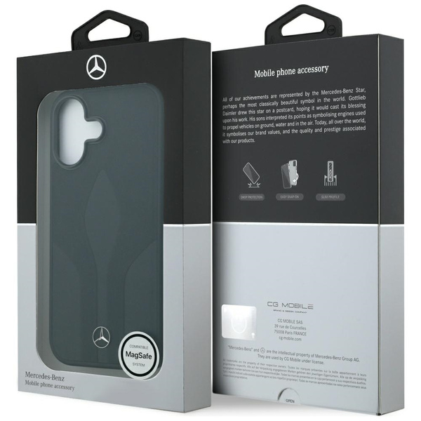 Etui Mercedes Leather The Move MagSafe   do iPhone 17 czarny