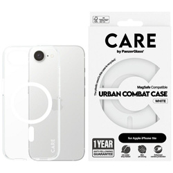 Etui CARE by PanzerGlass Flagship Urban  Combat White MagSafe do iPhone 16e przezroczysty
