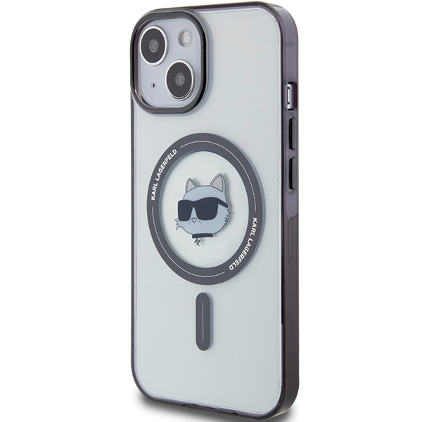 Etui Karl Lagerfeld IML Choupette's Head MagSafe do iPhone 15 Plus - przezroczyste