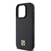 DKNY DKHMP15LPSHRPSK iPhone 15 Pro6.1" czarny/black hardcase Leather Pattern Monogram Metal Logo MagSafe