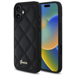Guess GUHCP16SPSQSQSK iPhone  16 6.1" czarny/black hardcase Quiled Metal Logo