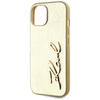Etui Karl Lagerfeld Wrinkled Metal       Signature do iPhone 15 złoty