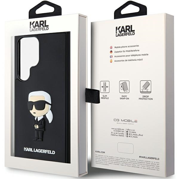 KARL LAGERFELD KLHCS24L3DRKINK S24 ULTRA S928 CZARNY/BLACK HARDCASE 3D RUBBER IKONIK
