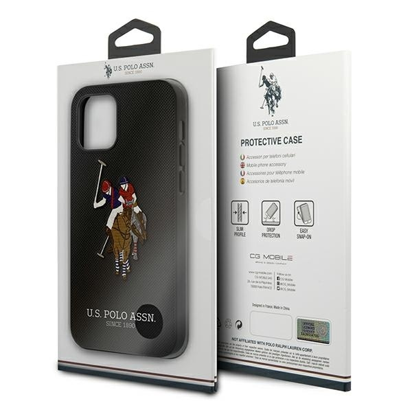 Etui U.S. Polo Assn. Embroidery Collection na iPhone 12 / iPhone 12 Pro - czarne