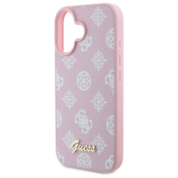 Guess GUHMP16SPGPYSP iPhone 16 6.1" różowy/pink hardcase Peony Script MagSafe