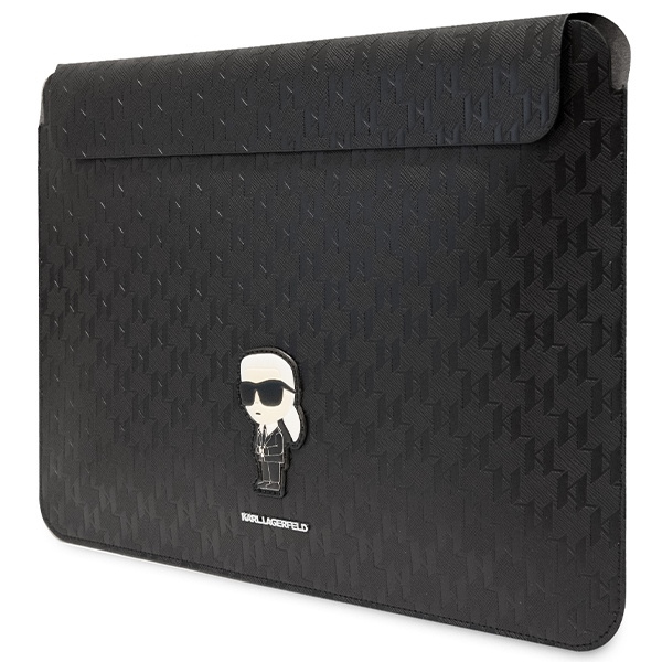 Pokrowiec Karl Lagerfeld Saffiano Monogram Ikonik na laptopa 16" - czarny