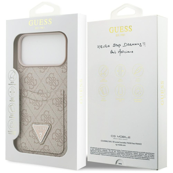 Etui Guess 4G Double Card Triangle do    iPhone 17 Pro Max różowy
