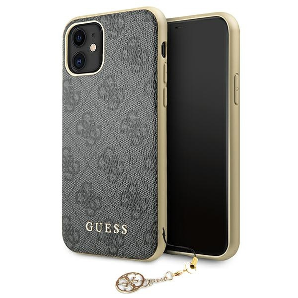 Guess GUHCN61GF4GGR iPhone 11 6,1" / Xrgrey/szary hard case 4G Charms Collection