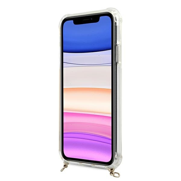 Guess GUHCN61KC4GSGO iPhone 11 6,1"/ Xr Transparent hardcase 4G Gold Chain
