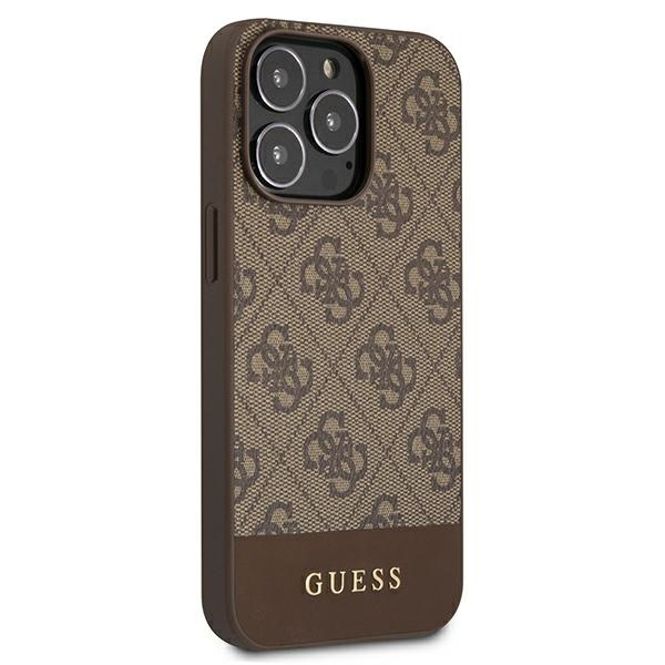 Guess GUHCP13LG4GLBR iPhone 13 Pro / 136,1" brązowy/brown hard case 4G Stripe Collection