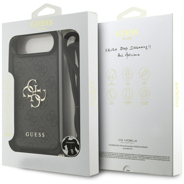 Etui Guess 4G Big Logo Cord Stap         Crossbody do iPhone Air czarny